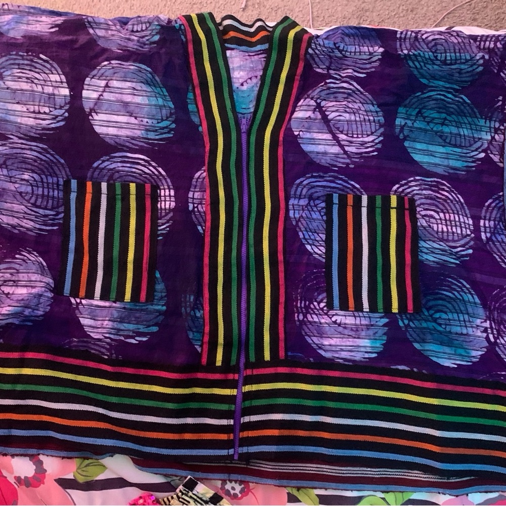 Colorful Striped and Patterned Top